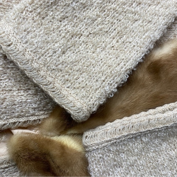 Vintage Reichbart Mink Shawl Collared Boucle Cardigan - Picture 9 of 10